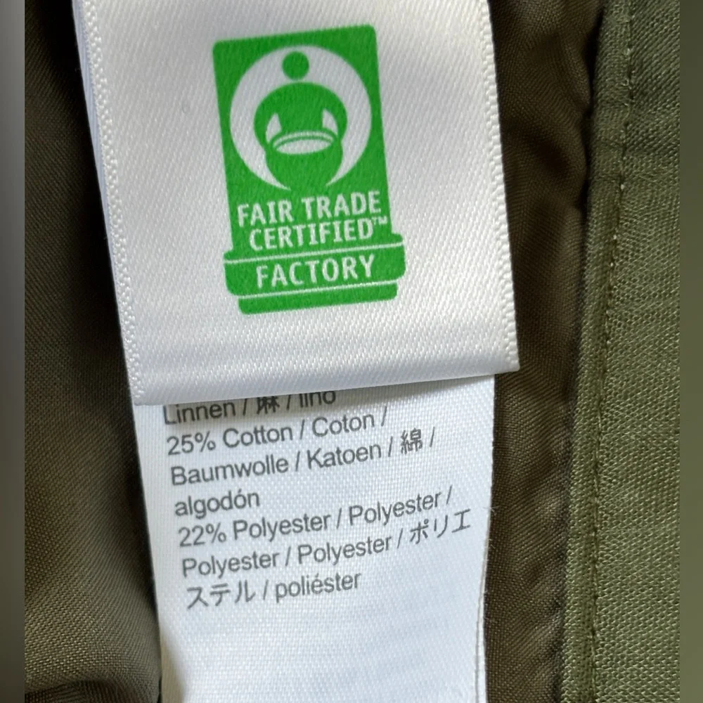 J. Crew  green linen blend cropped pants 4 / 6
